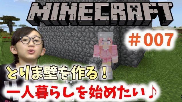 【マイクラ実況】私は一人暮らしを始める！からの壁を作る１日！モモクラ #007【ももかチャンネル】