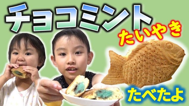 チョコミントたい焼きを食べてみたよ☺?チョコミン党#チョコミント