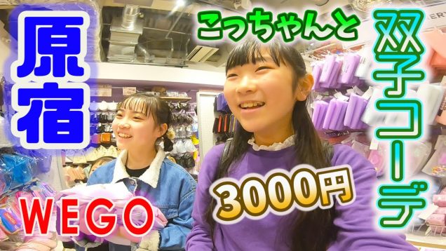 原宿【双子コーデ】　はまちこチャンネルのこっちゃんとWEGOで３０００円分お買い物❣