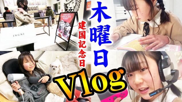 【Viog】休日の木曜日(建国記念日)の過ごし方！宿題＆ゲームからお買い物、寝る前まで密着【しほりみチャンネル】