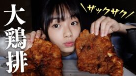 【ASMR】台湾唐揚げ大鶏排（ダージーパイ）をザクザク食べる音＆炭酸水カラカラ♪【咀嚼音】