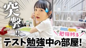 勉強捗る📝テスト勉強中の部屋に突撃したら実は超効率化されていたJKの部屋紹介！