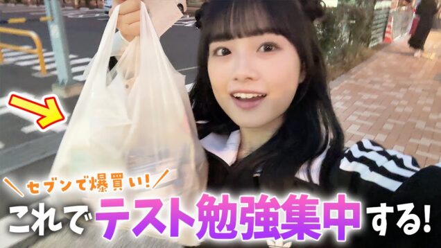 【勉強集中アイテム】コンビニで勉強の供を爆買いしてテスト勉強追い込みのJKは何買った！？