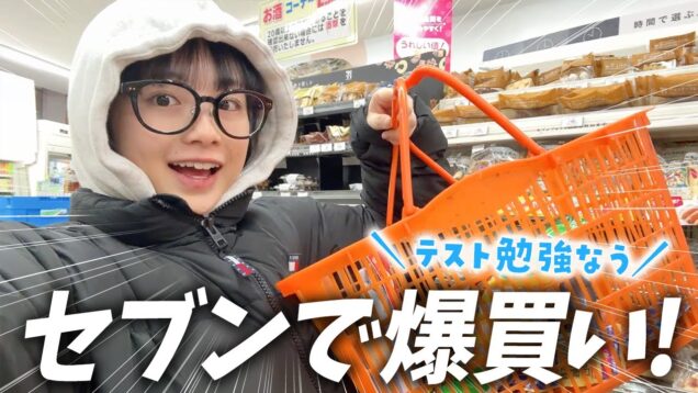 テスト直前！ガチ勉強乗り切るためにコンビニで爆買いしたもの大公開！【セブンイレブン編】